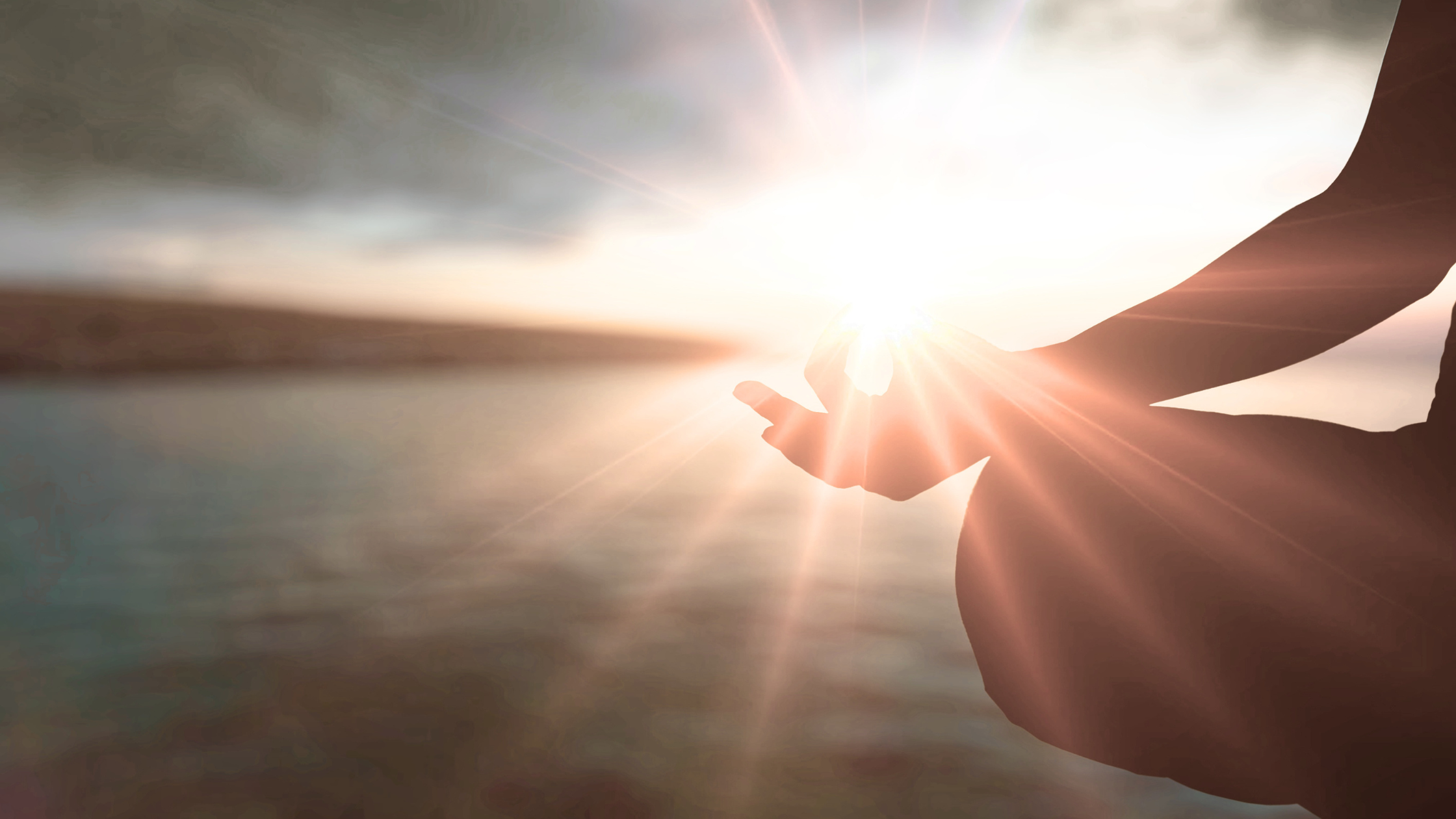 Moment de méditation le matin, dans une lumière douce et dorée